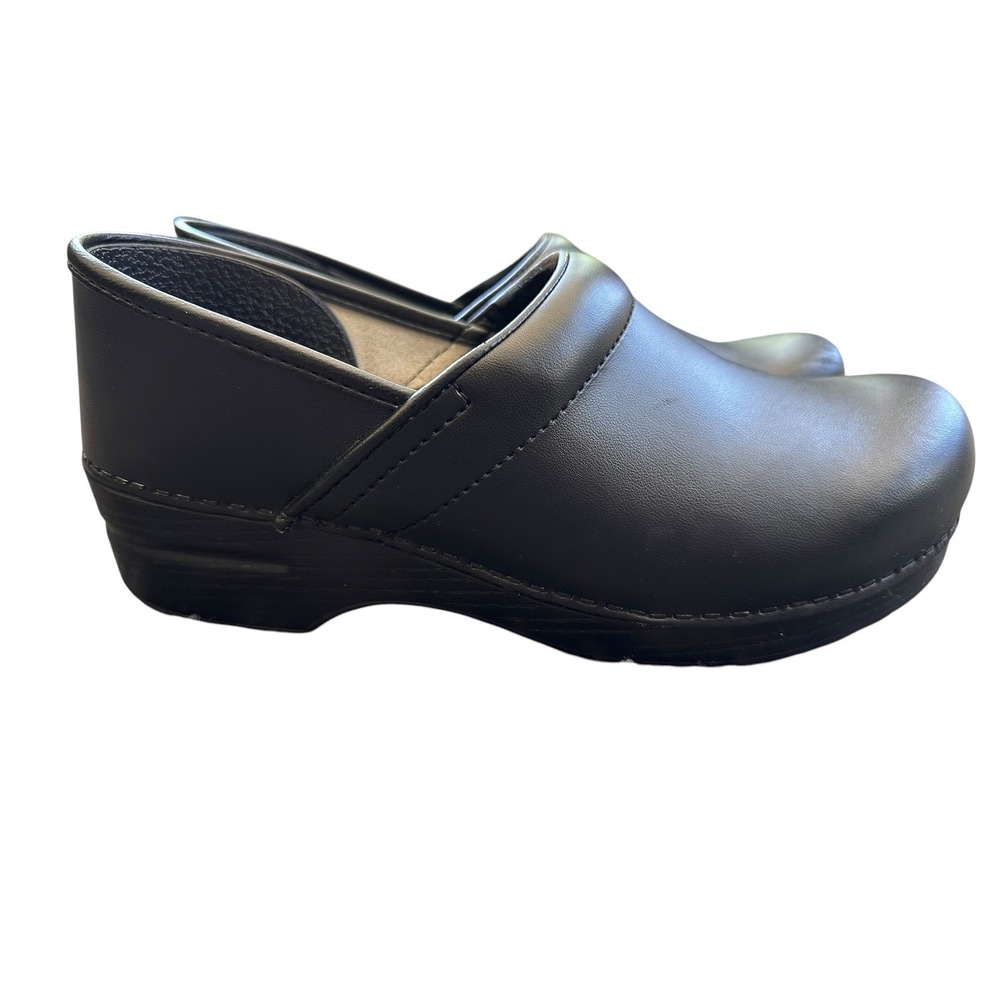 Dansko Professional Clogs Women 41 Black Box Leather Comfort Work Shoes Good‎